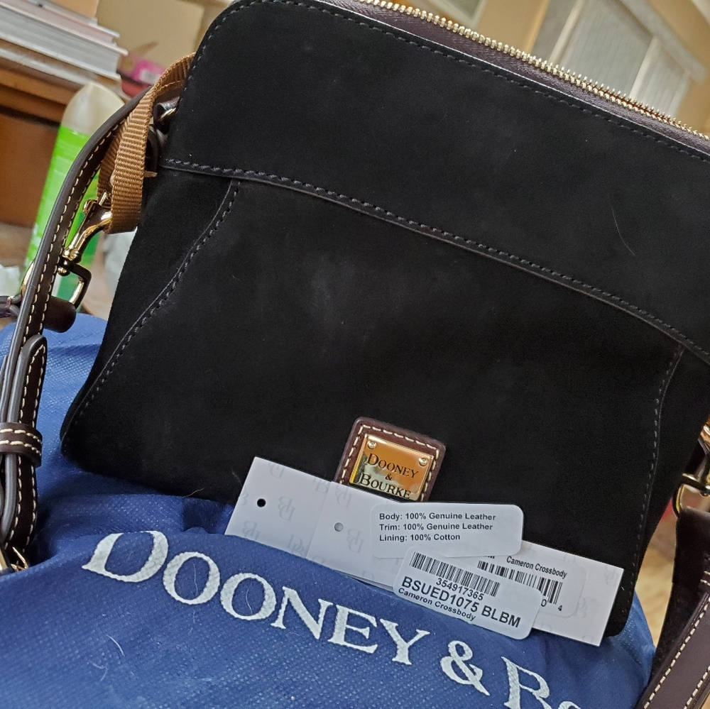 Dooney & Bourke Black Suede Cameron Crossbody NWT